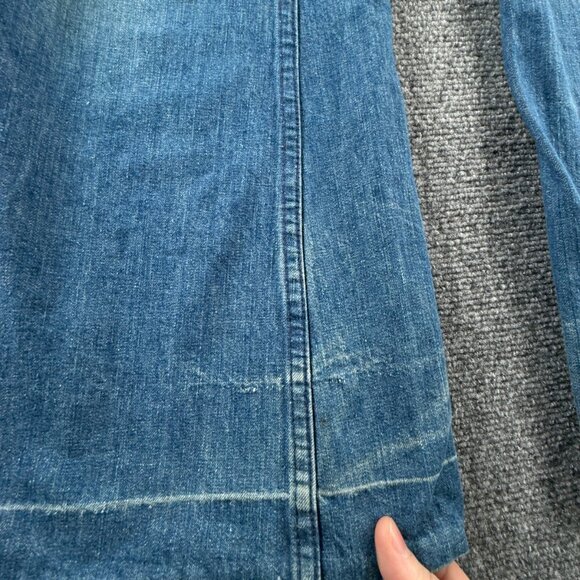 VTG Levis Big E White Tab Denim Jean Lightning Zip Wide Leg Cotton ACTL 26X30 - Picture 7 of 16